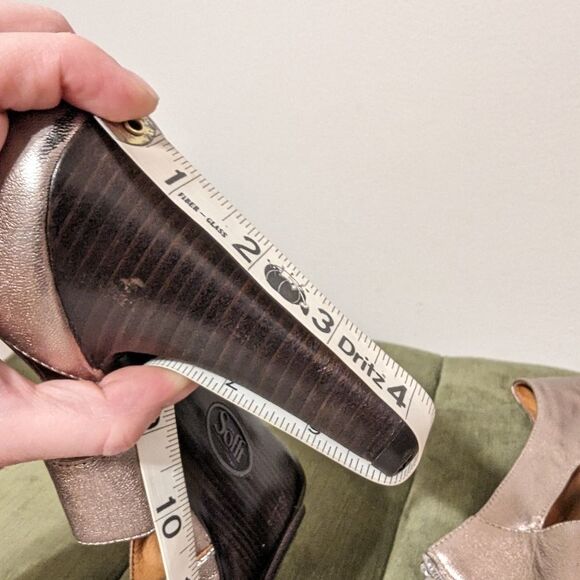 Sofft Pavia Bootie Heels Metallic Anthracite Leather 11 - Picture 6 of 12